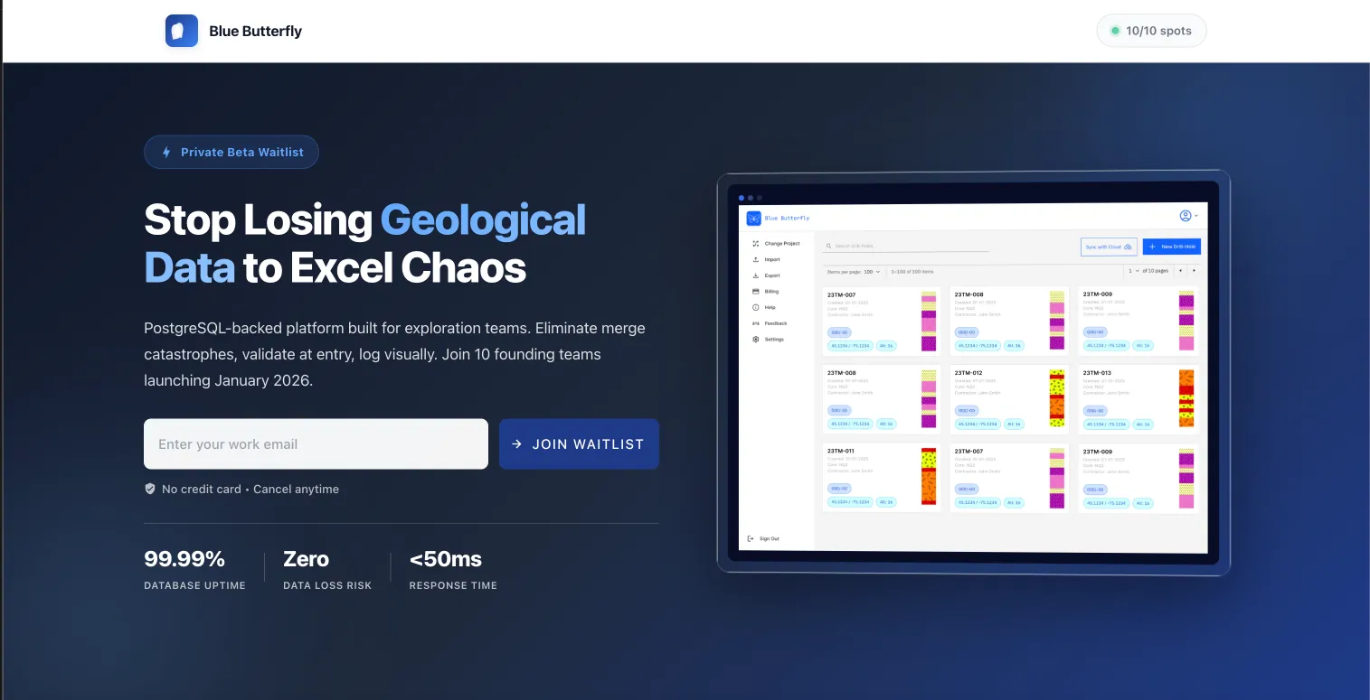 Blue Butterfly - Geological Data Platform